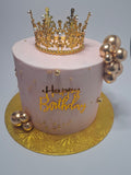 Pink Glitter Crown Cake