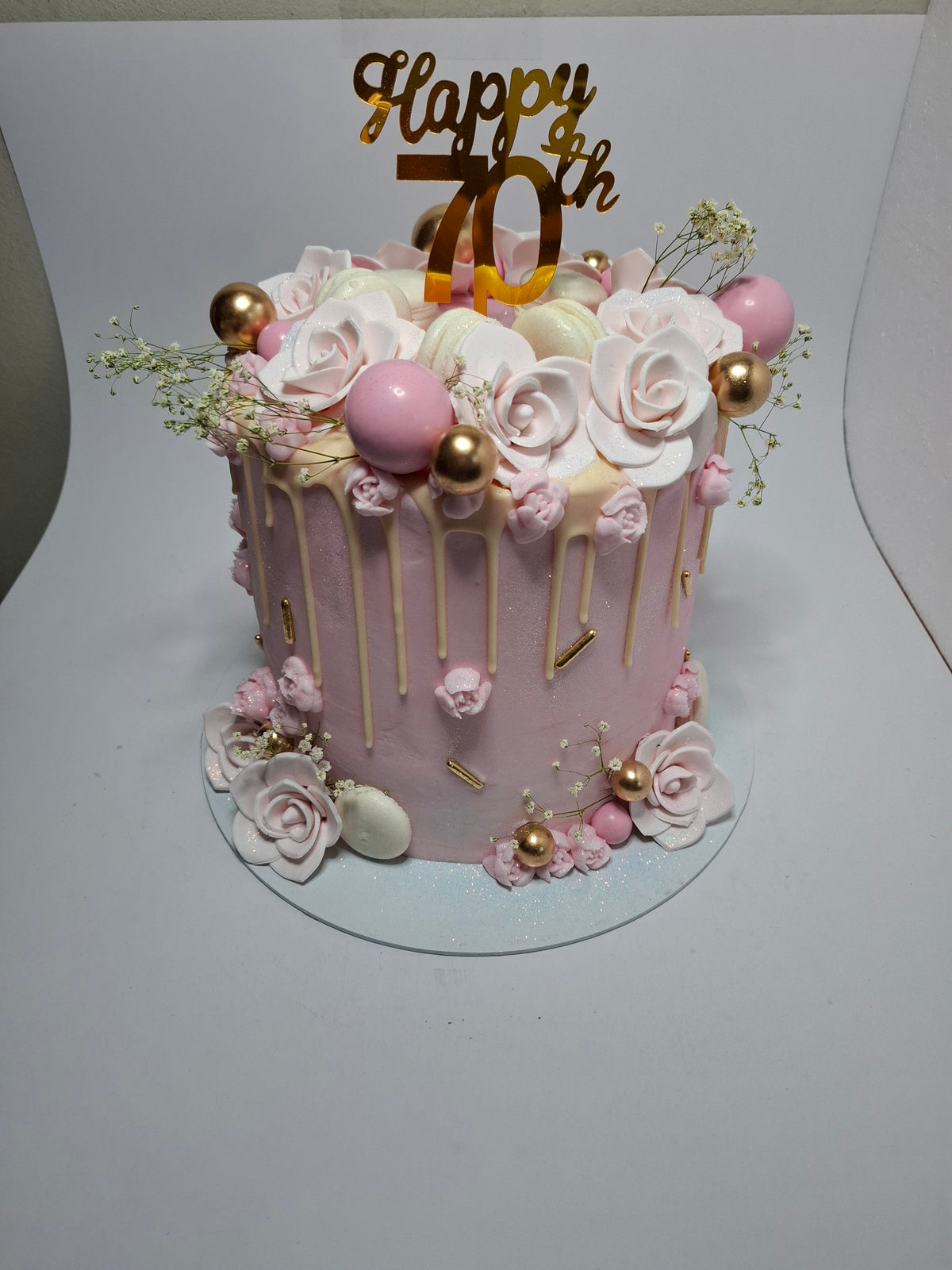 Pink Floral Drip Celebration Cake