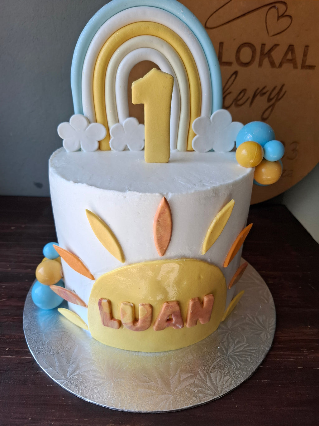 Boho Rainbow Sunshine Birthday Cake