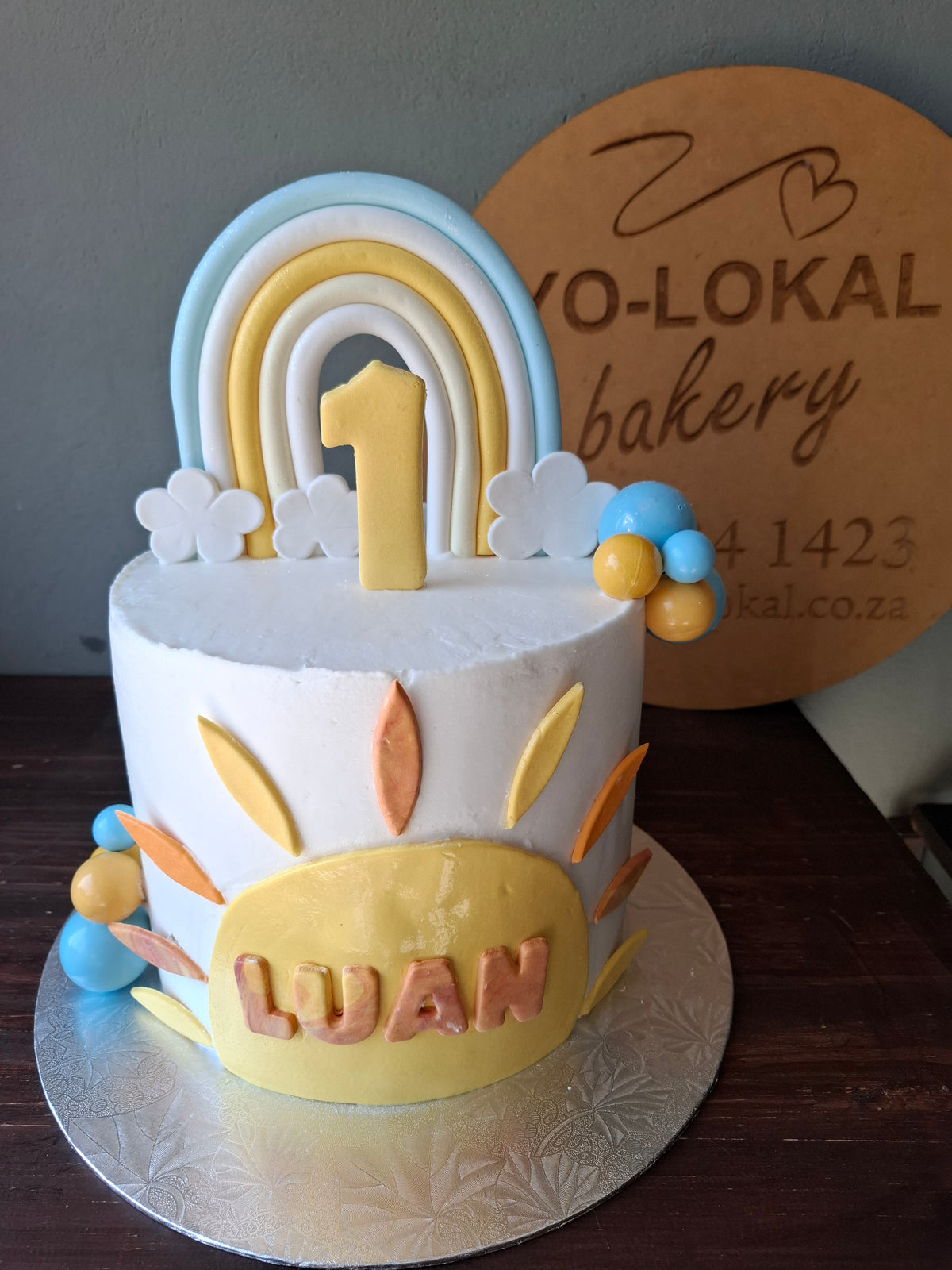 Boho Rainbow Sunshine Birthday Cake