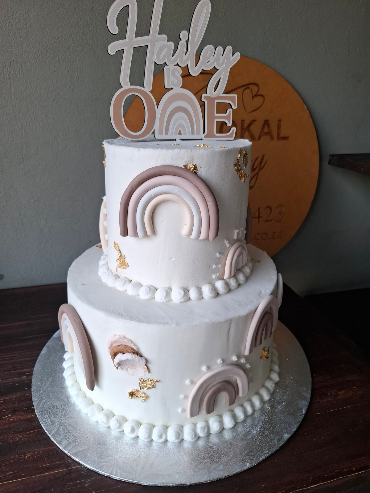 Pastel Rainbow First Birthday Cake