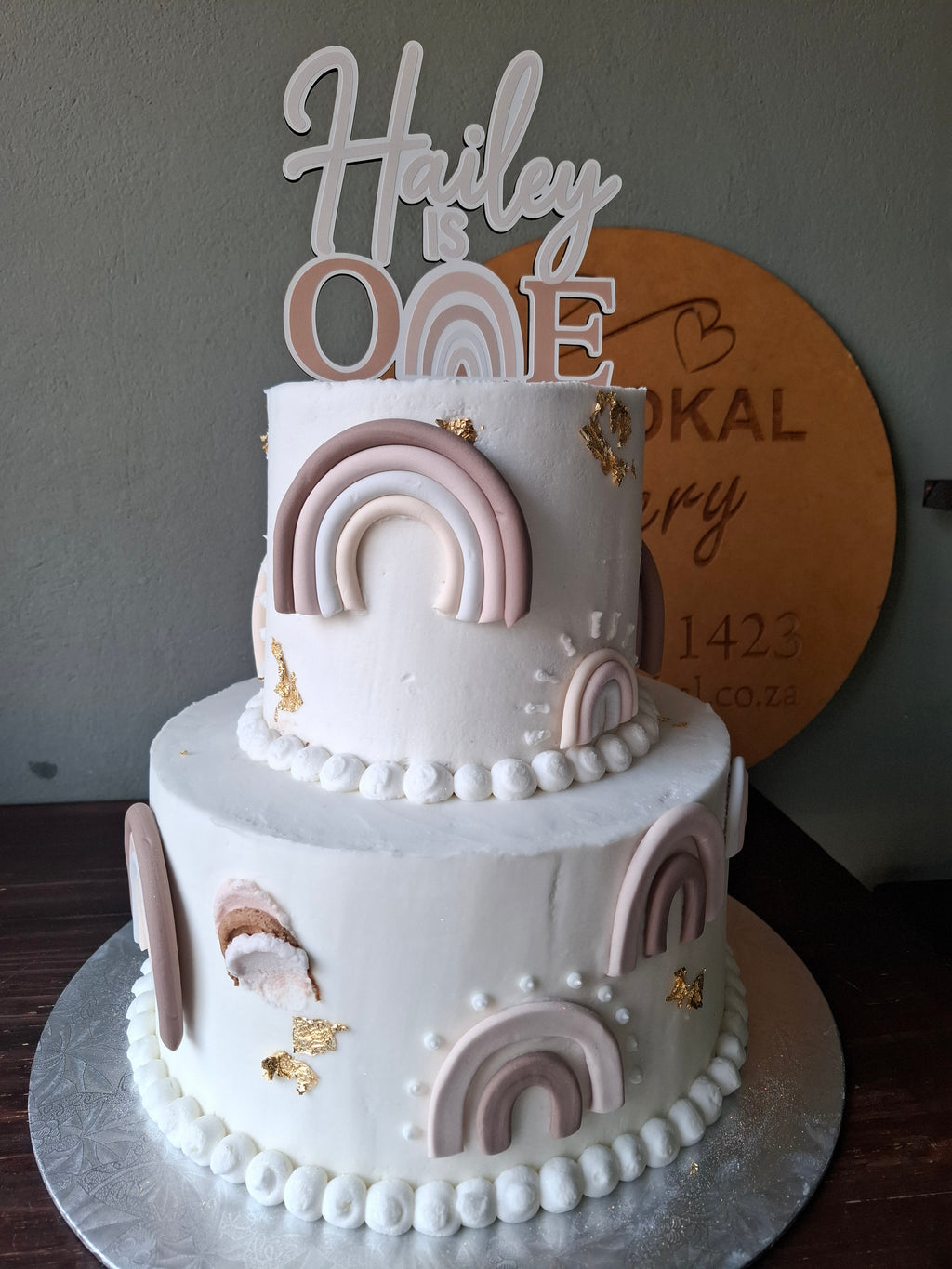 Pastel Rainbow First Birthday Cake