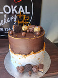 Chocolate & Gold Celebration Cake – 20 cm